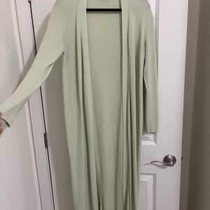 Zara Women's Light Cream/green Sweater cardigan